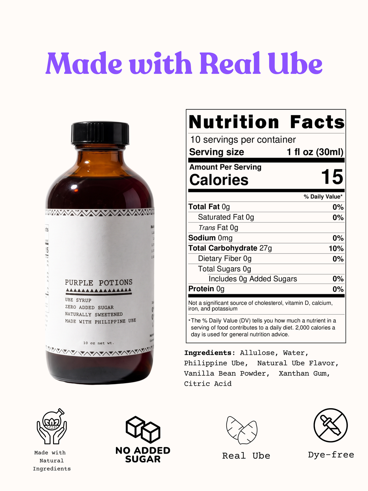 Zero Added Sugar Ube Syrup